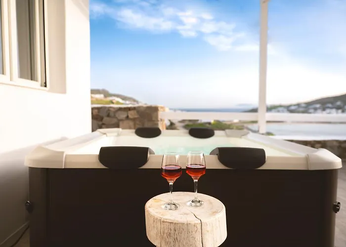 公寓 Sunlight Ornos Suites, Private Hot Tub